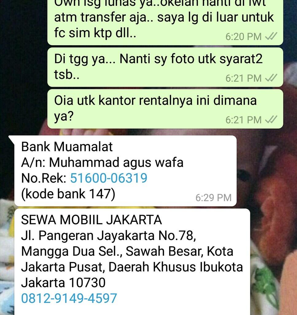 Penipuan Berkedok Rental mobil