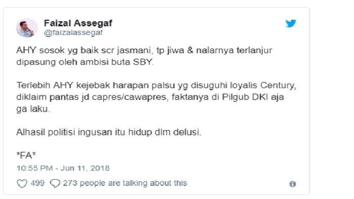 Faizal Assegaf: AHY Politisi Ingusan Hidup dalam Delusi