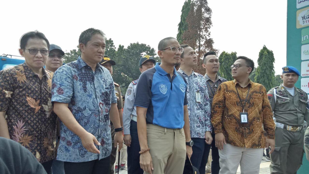 Lepas Pemudik di Monas, Sandiaga Kampanyekan Konsep 3A