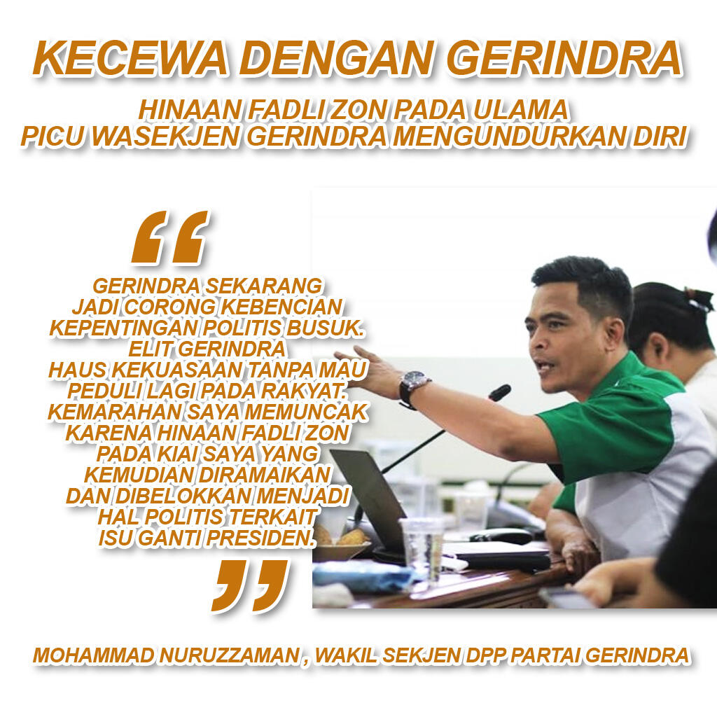 Kecewa dengan Fadli Zon, Aktivis NU ini Nyatakan Keluar dari Gerindra