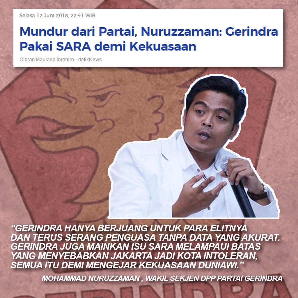 Kecewa dengan Fadli Zon, Aktivis NU ini Nyatakan Keluar dari Gerindra