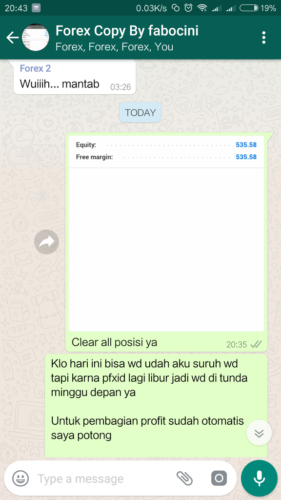 Forex Copy Instaforex bagi hasil 70:30 INVESTOR:TREDER