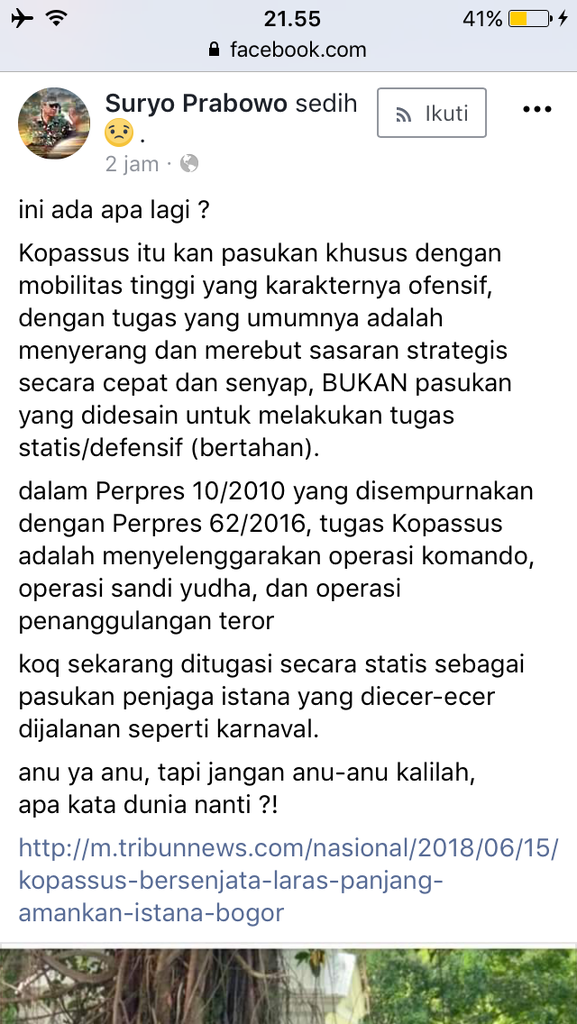 kopassus diterjunkan dalam pengamanan open house presiden di istana bogor