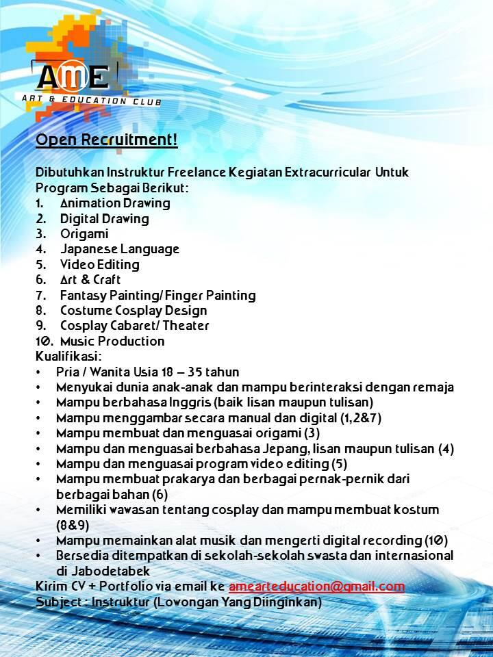Lowongan Instruktur Freelance JABODETABEK & SURABAYA