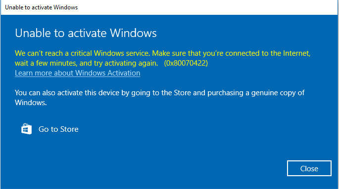 Windows 10 Activation Issue