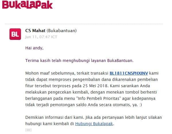 kecewa dengan program prioritas bukalapak