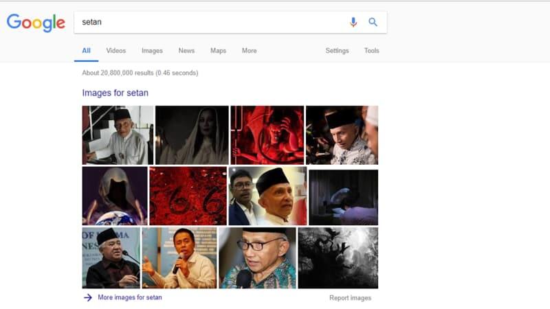 Kenapa Muncul Foto Amien Rais saat Cari 'Setan' di Google?