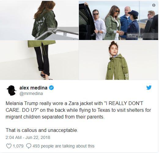 Kunjungi Anak Imigran, Jaket Melania Trump Bikin Publik Marah. Kenapa? 