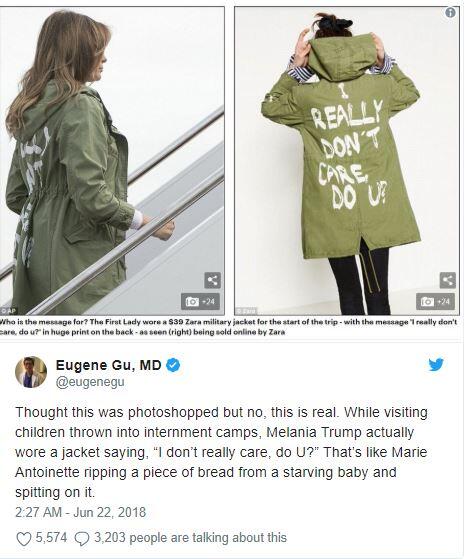 Kunjungi Anak Imigran, Jaket Melania Trump Bikin Publik Marah. Kenapa? 