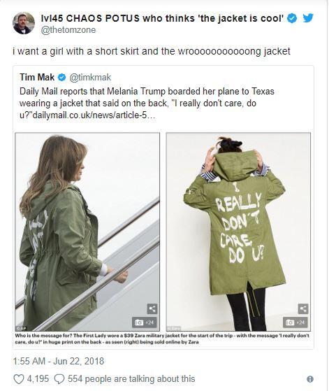 Kunjungi Anak Imigran, Jaket Melania Trump Bikin Publik Marah. Kenapa? 