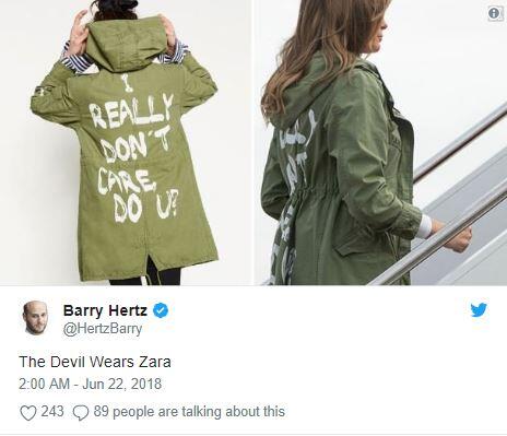 Kunjungi Anak Imigran, Jaket Melania Trump Bikin Publik Marah. Kenapa? 
