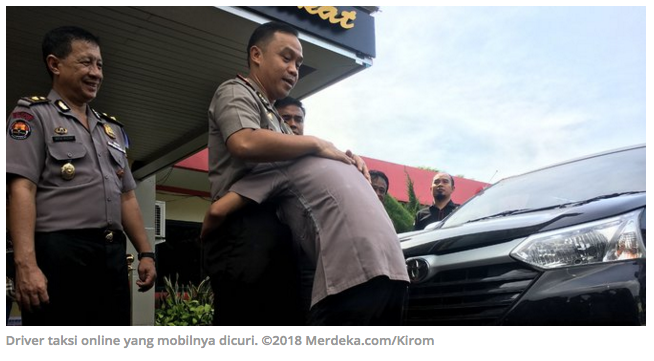 Mobil yang dirampok kembali, sopir taksi online ini menangis sampai peluk polisi