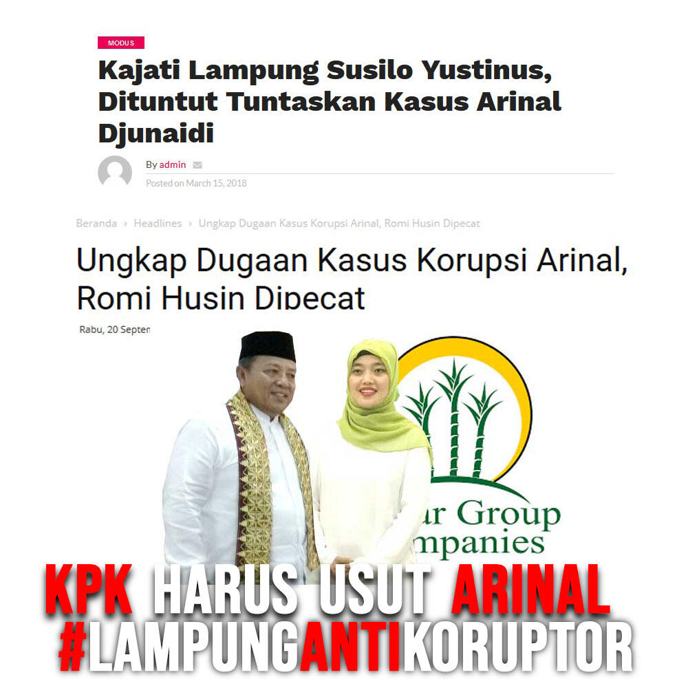 Kajati Lampung Susilo Yustinus, Dituntut Tuntaskan Kasus Arinal Djunaidi