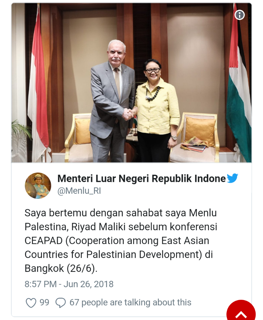 Indonesia Bantu Palestina Senilai US$2 Juta