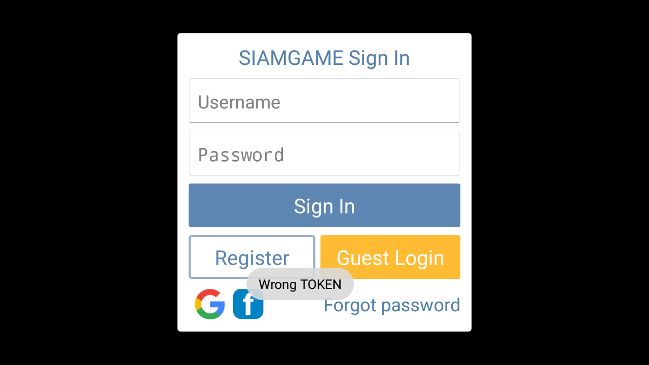 Wrong token. Wrong token