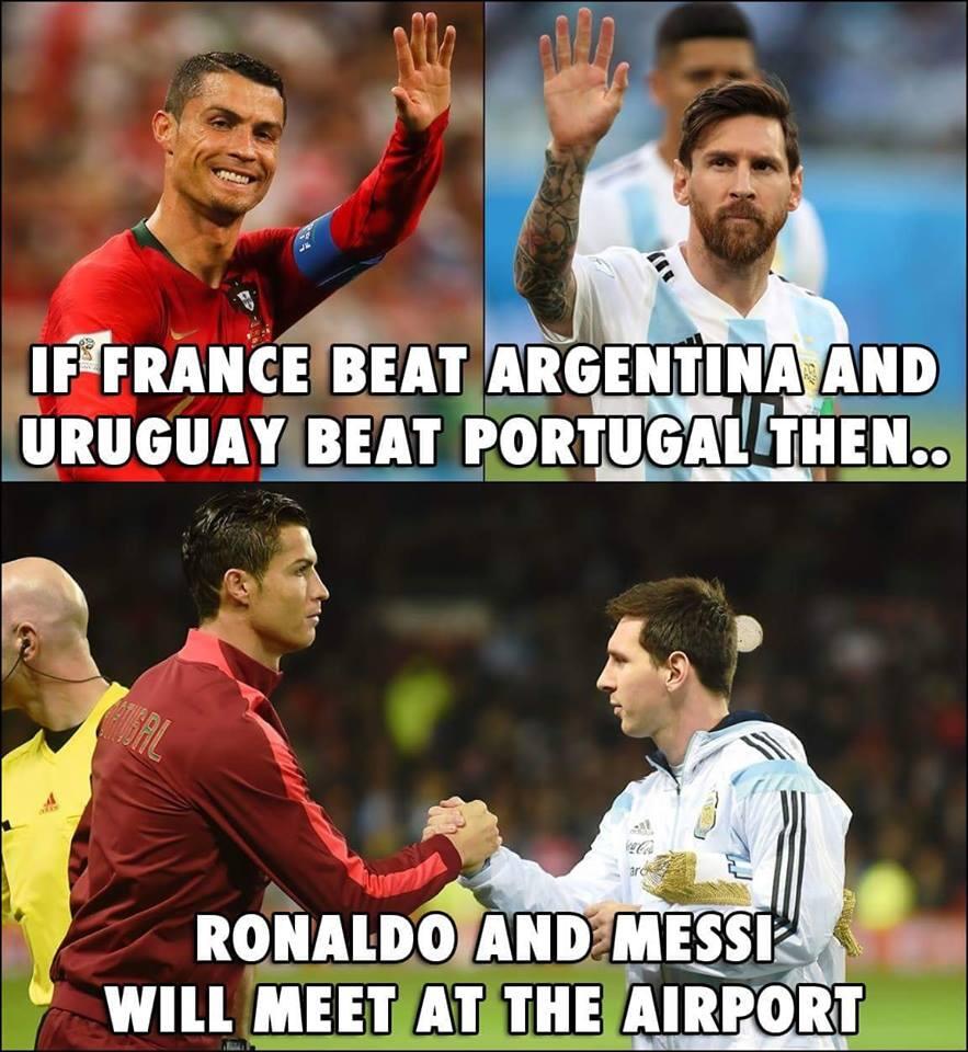 Kumpulan Meme para Netijen untuk Messi dan CR7 Setelah Minggat dari Piala Dunia 2018 