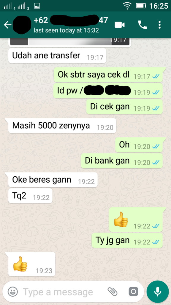 Penipuan dengan menggunakan nama &amp; nomor rekening Ibu Saya