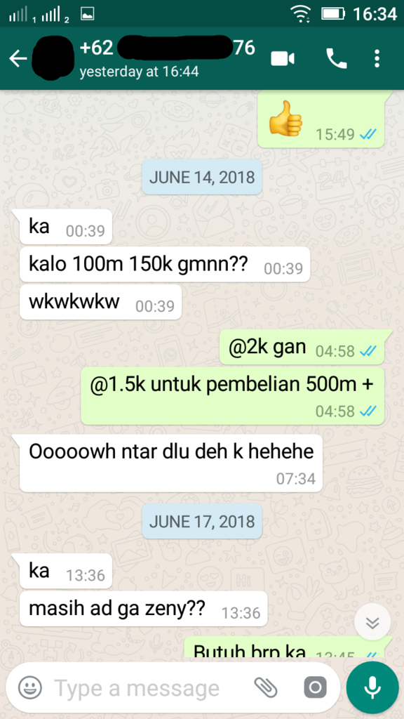Penipuan dengan menggunakan nama &amp; nomor rekening Ibu Saya