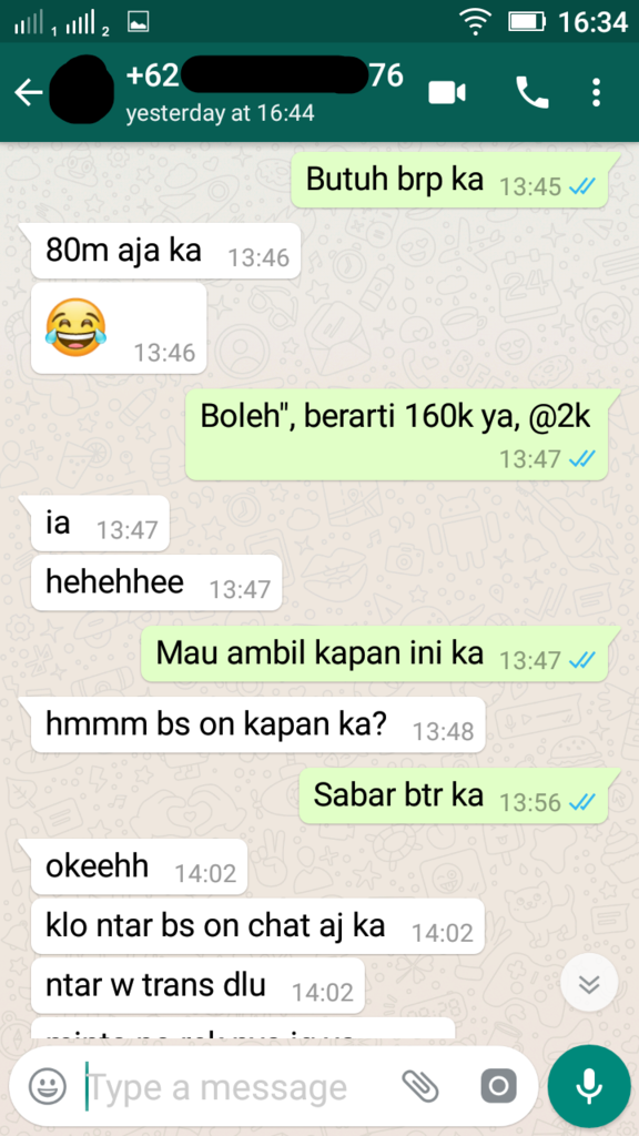 Penipuan dengan menggunakan nama &amp; nomor rekening Ibu Saya