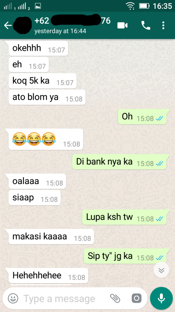 Penipuan dengan menggunakan nama &amp; nomor rekening Ibu Saya