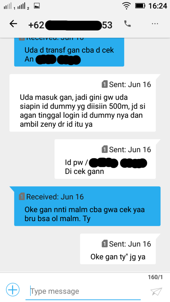 Penipuan dengan menggunakan nama &amp; nomor rekening Ibu Saya