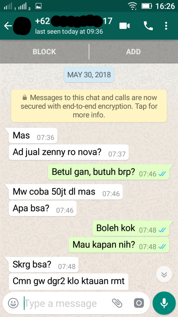 Penipuan dengan menggunakan nama &amp; nomor rekening Ibu Saya