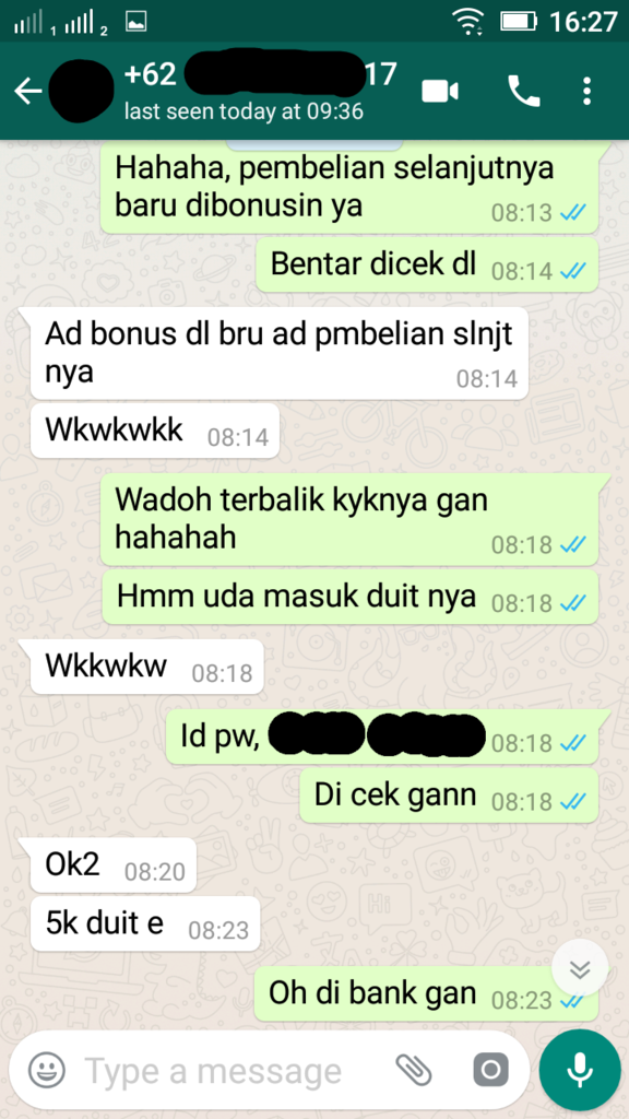 Penipuan dengan menggunakan nama &amp; nomor rekening Ibu Saya