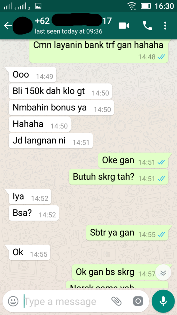 Penipuan dengan menggunakan nama &amp; nomor rekening Ibu Saya