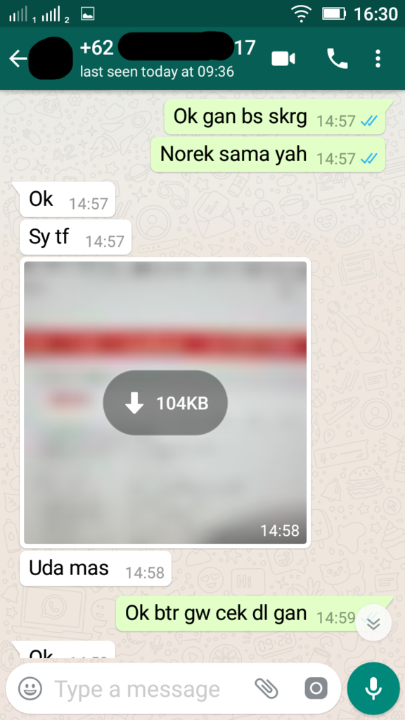 Penipuan dengan menggunakan nama &amp; nomor rekening Ibu Saya