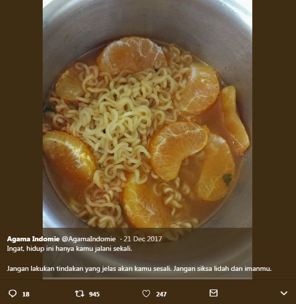 Mengenal Agama Indomie. Akun Twitter dengan Kumpulan Meme dan Tweet Lucu [UPDATE]