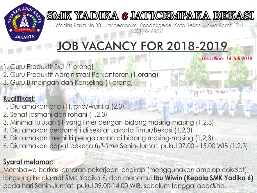 &#91;BEKASI&#93; &#91;SMK&#93; &#91;TKJ&#93; &#91;ADMINISTRASI&#93; &#91;BK&#93; &#91;3 GURU&#93; SMK Yadika 6 Pondokgede