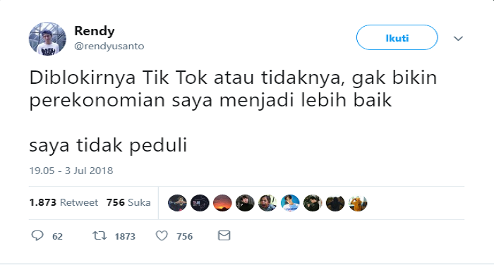 Tik Tok Resmi di Blokir. Begini 'Selebrasi Kocak' Para Netizen yang Bikin Ngakak