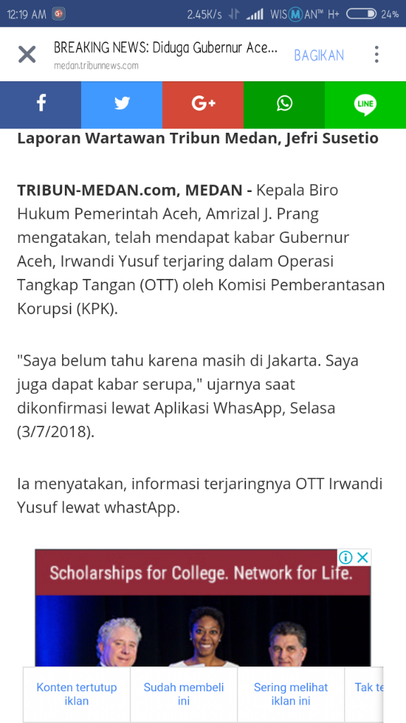 HARI INI, GUBERNUR ACEH DITANGKAP OLEH KPK