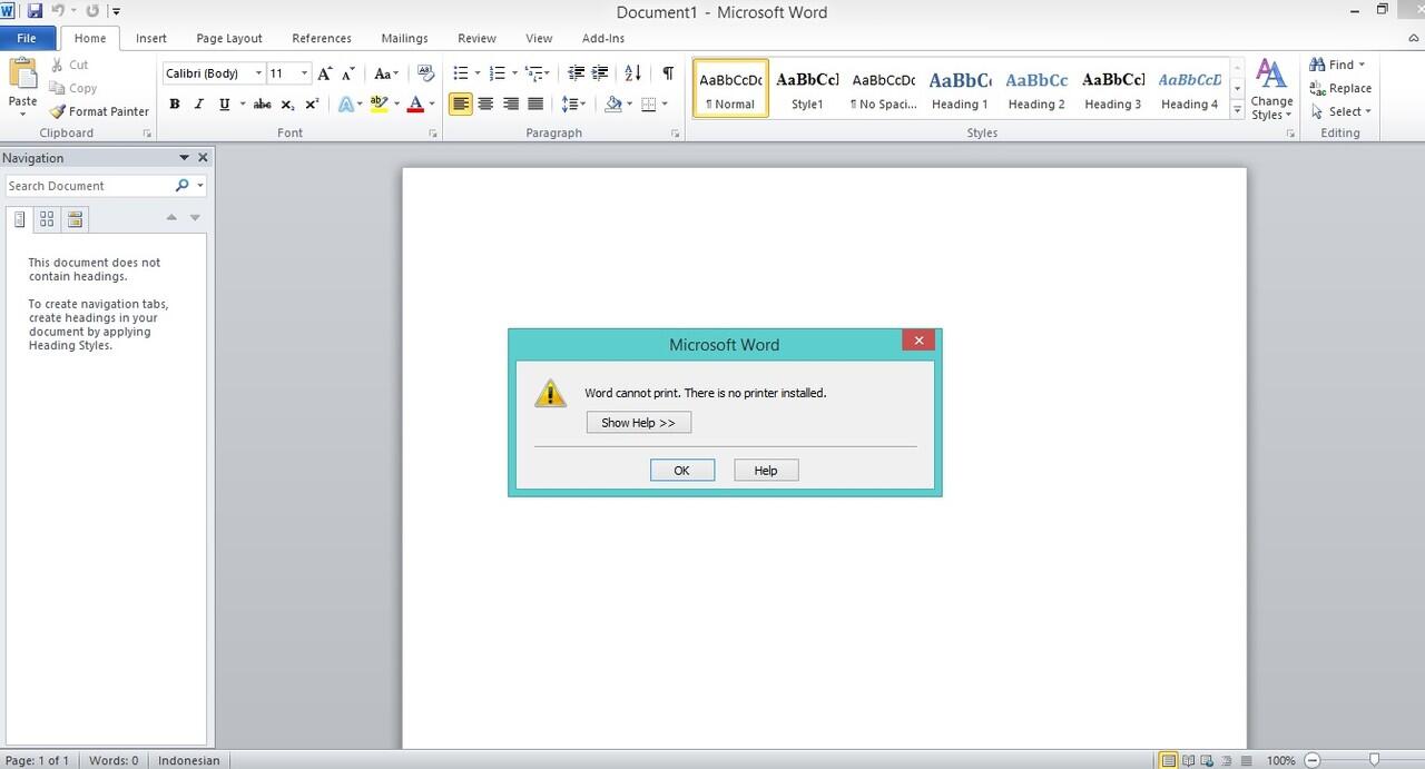 Office 2010 Tidak Bisa Ngeprint.