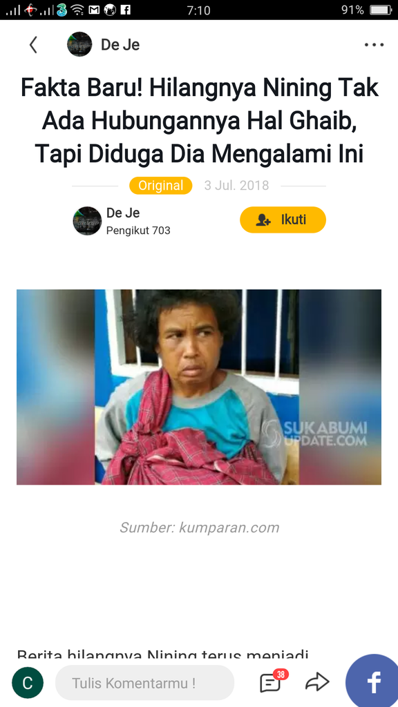 Fakta Baru! Hilangnya Nining Tak Ada Hubungannya Hal Ghaib, Tapi Diduga Dia Mengalami
