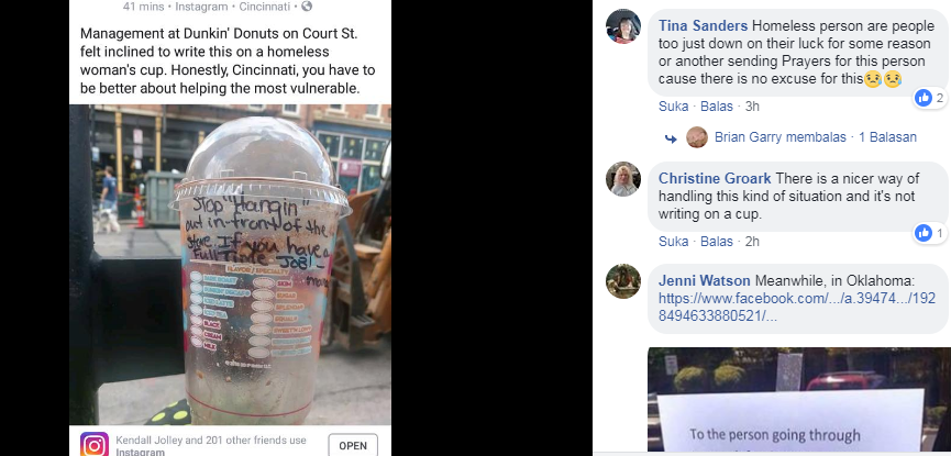 Tulis Pesan Kasar ke Gelandangan, Pegawai Dunkin' Donuts AS Dipecat