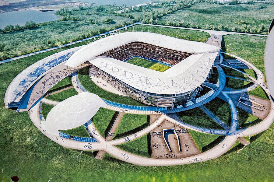 7 Spot Unik di Stadion Piala Dunia 2018, Ada Patung di Belakang Gawang