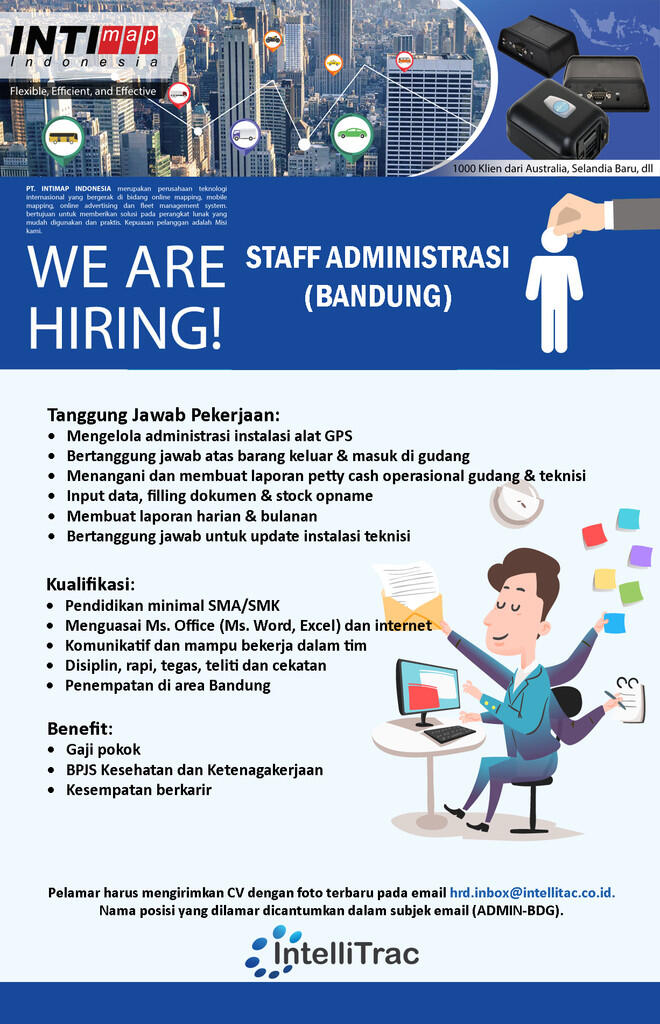 LOKER ADMIN BANDUNG DAN PEKANBARU