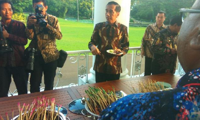 Saat Jokowi Ajak Bupati Makan Sate di Beranda Istana Bogor
