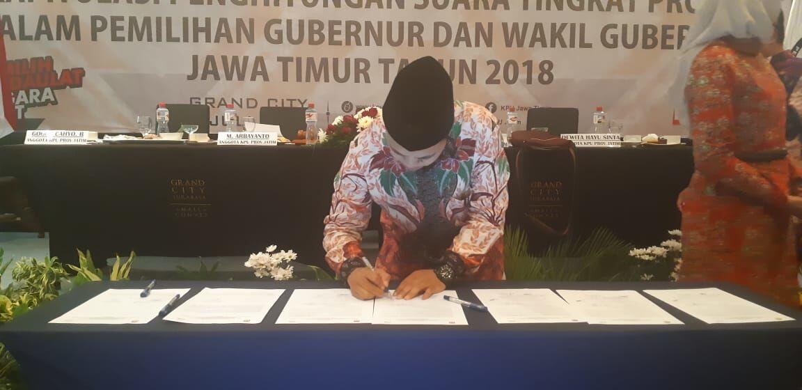 Khofifah Emil Unggul Rekapitulasi KPU Jatim