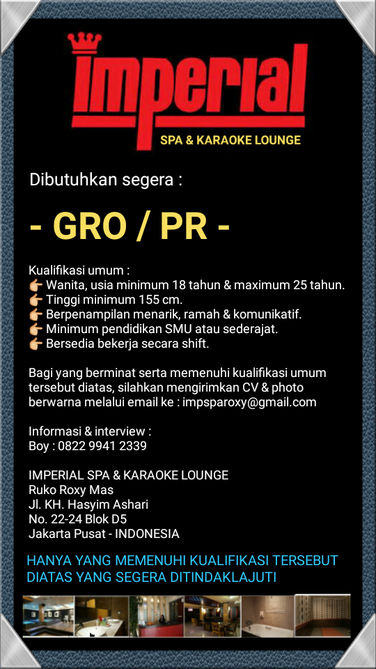 Lowongan GRO / PR