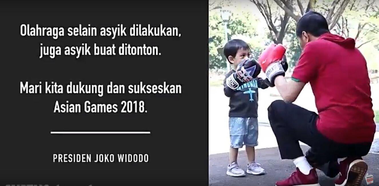 Main Tinju dan Sepakbola Bareng Cucu, Jokowi Promosikan Asian Games