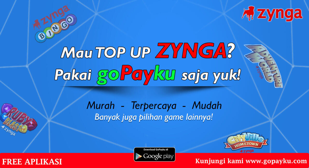 NGEGAME ONLINE ZYNGA MEMANG MENG ASIKKAN LEBIH ASIKKNYA PAKAI APLIKASI GOPAYKU!