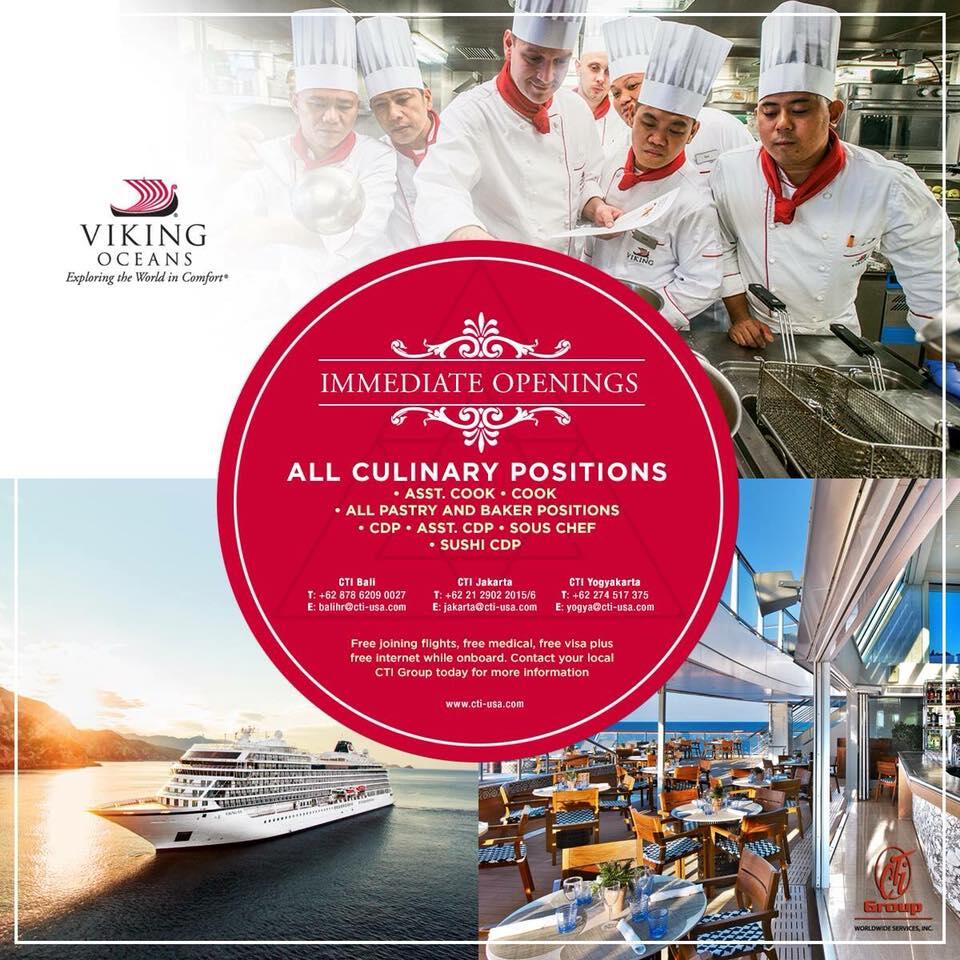 CHEF DE PARTIE / CDP untuk kapal pesiar (JAKARTA/BALI/YOGYAKARTA)