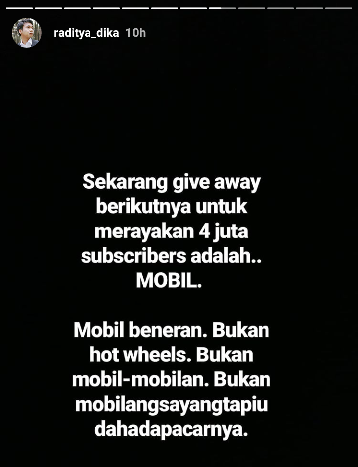 Giveaway Anti Mainstream ala Raditya Dika, MOBIL CUY!!! (GOKIL ABIS)