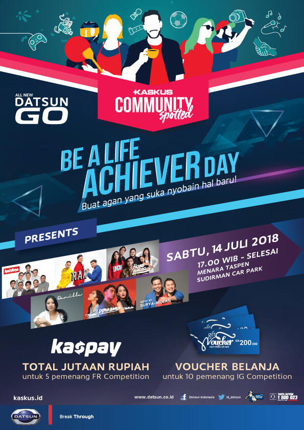 Wow! Ada Kahitna, Ran, Dipha Barus yang Bakal Ramaikan Datsun Be A Life Achiever Day