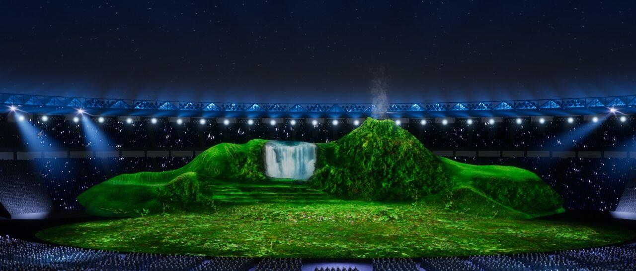 Begini Megahnya Panggung Asian Games 2018, Ada Gunungnya Lho!