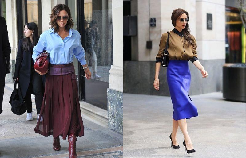 9 Gaya Rok ala Victoria Beckham, Ajarkan Cara Padukan Warna