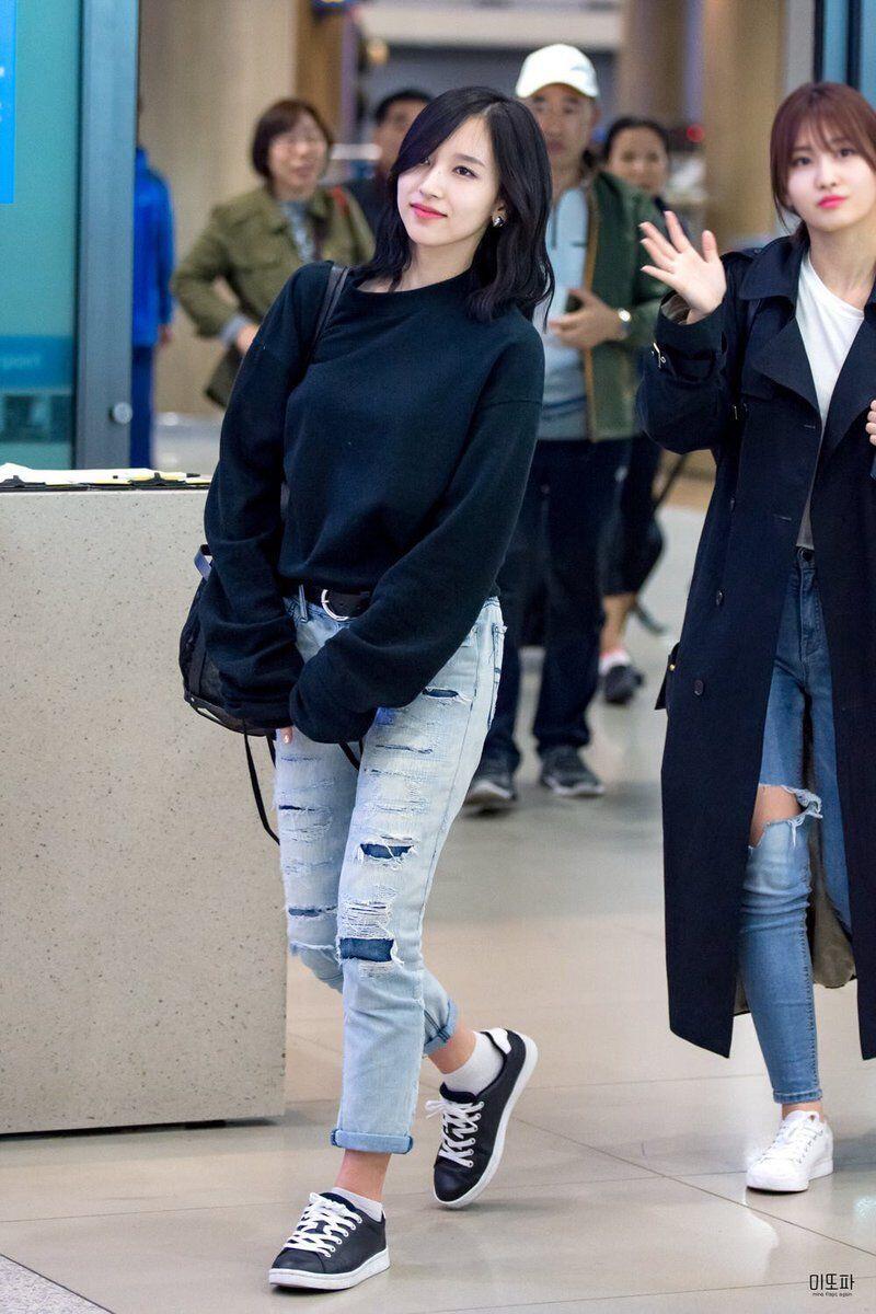 9 Mix & Match Denim Outfit ala Mina Twice Yang Keren Abis!