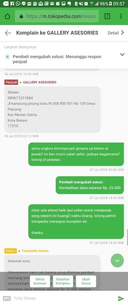 Hati2 dengan seller Tokopedia yang terkesan bereputasi positif yang kenyataannya tida